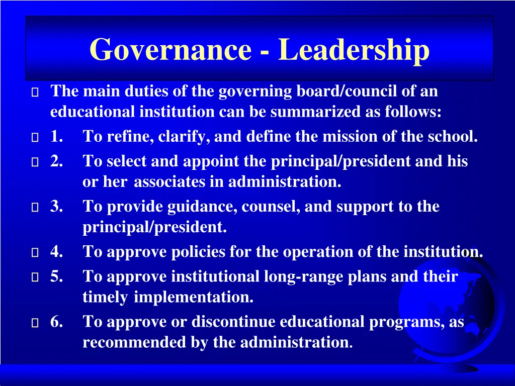 governance leadership 1