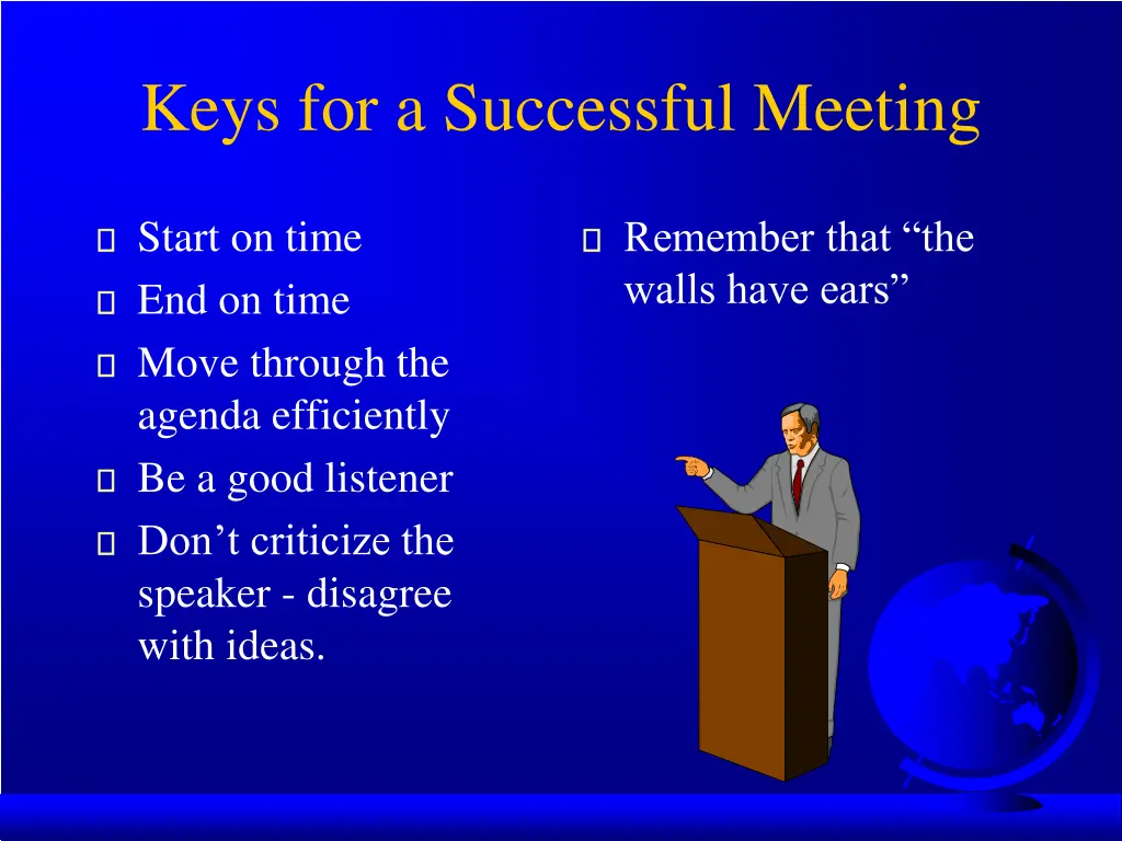 keys for a successful meeting