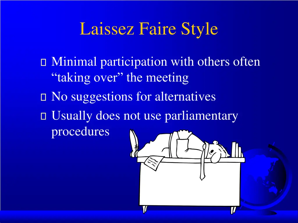 laissez faire style