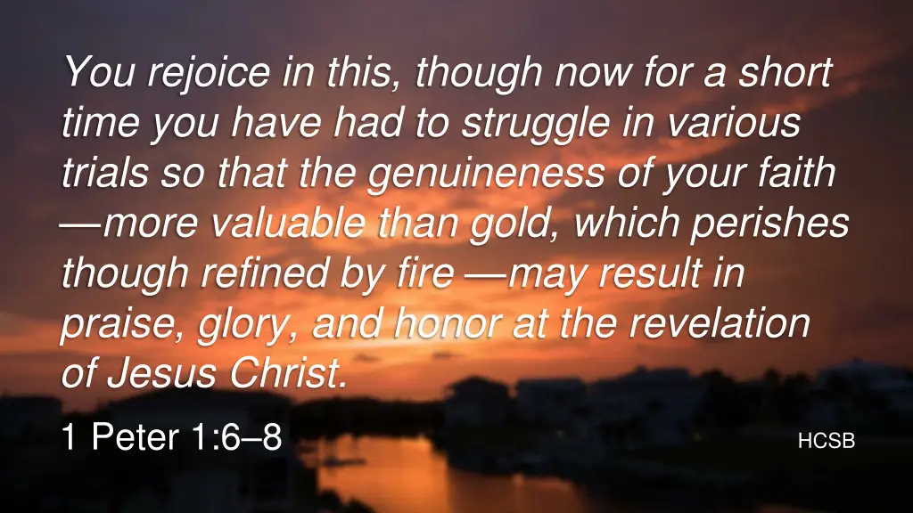 you rejoice in this though now for a short time