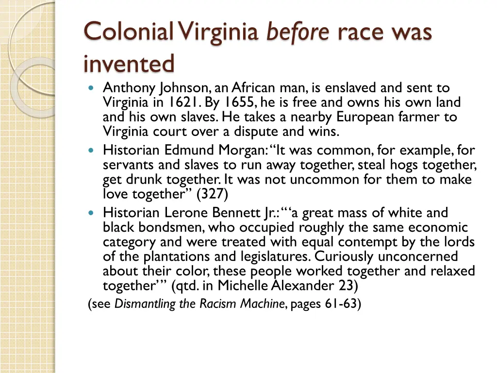 colonial virginia before race was invented 1
