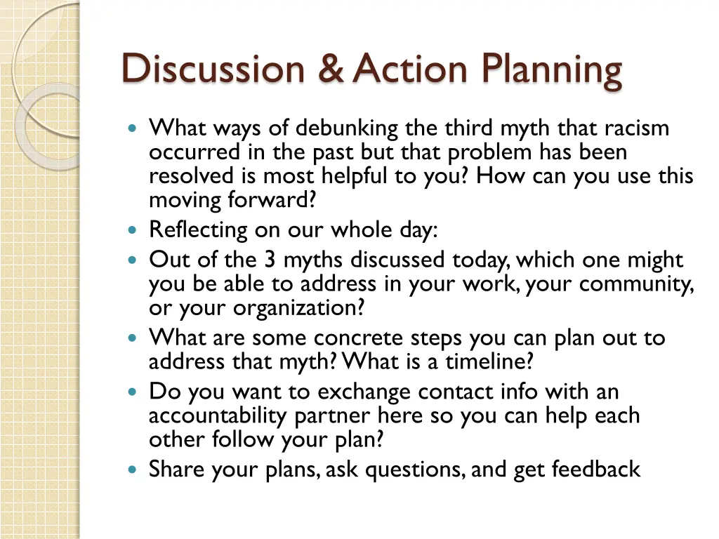 discussion action planning
