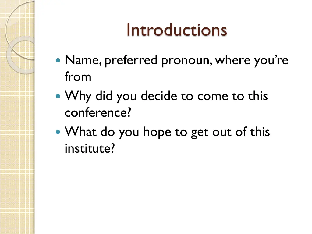 introductions