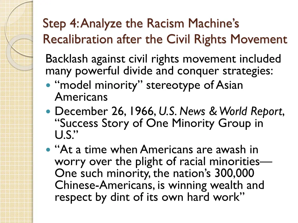 step 4 analyze the racism machine s recalibration