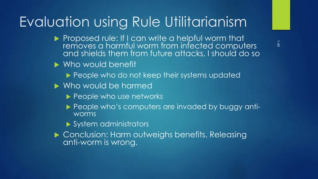 evaluation using rule utilitarianism