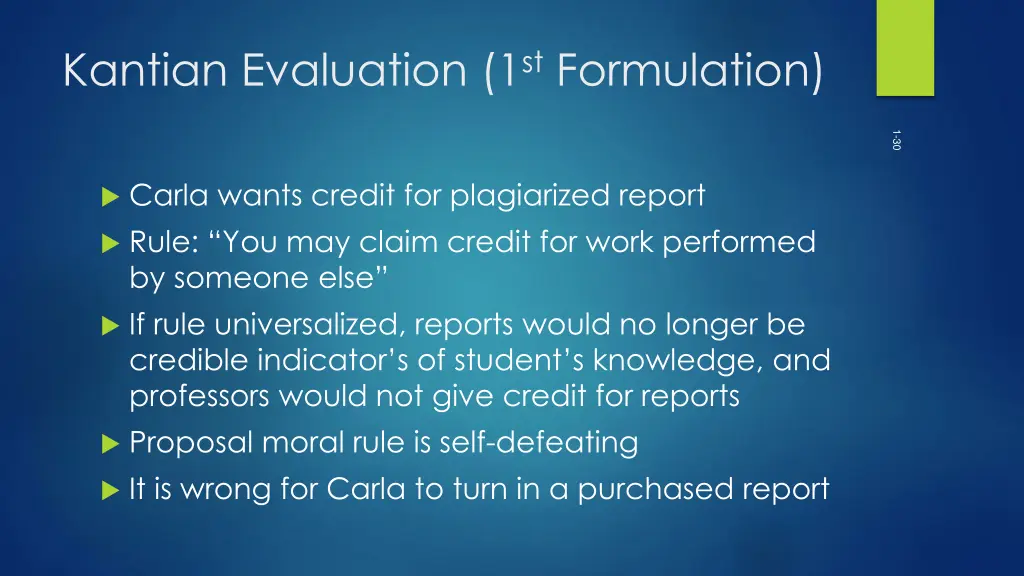 kantian evaluation 1 st formulation
