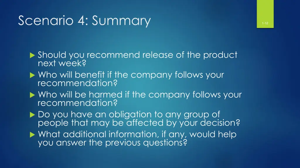 scenario 4 summary