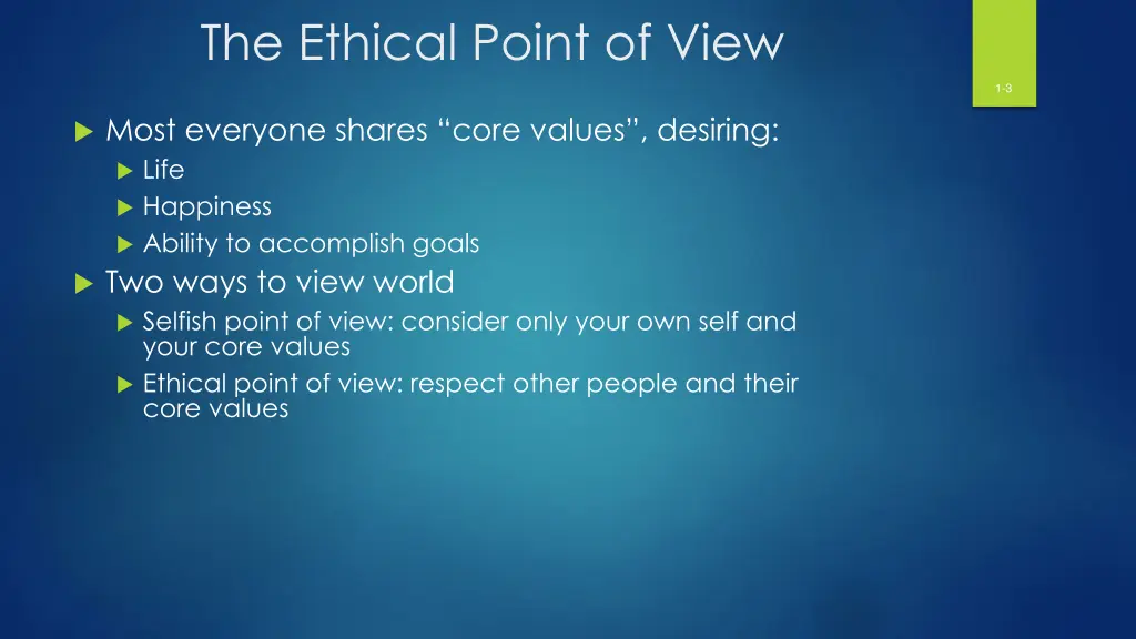 the ethical point of view