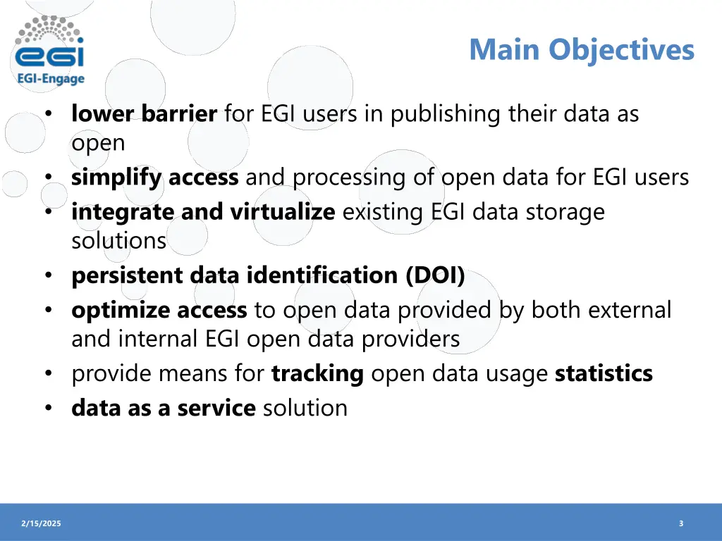 main objectives