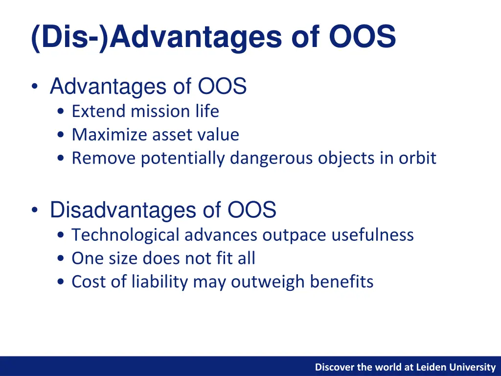 dis advantages of oos