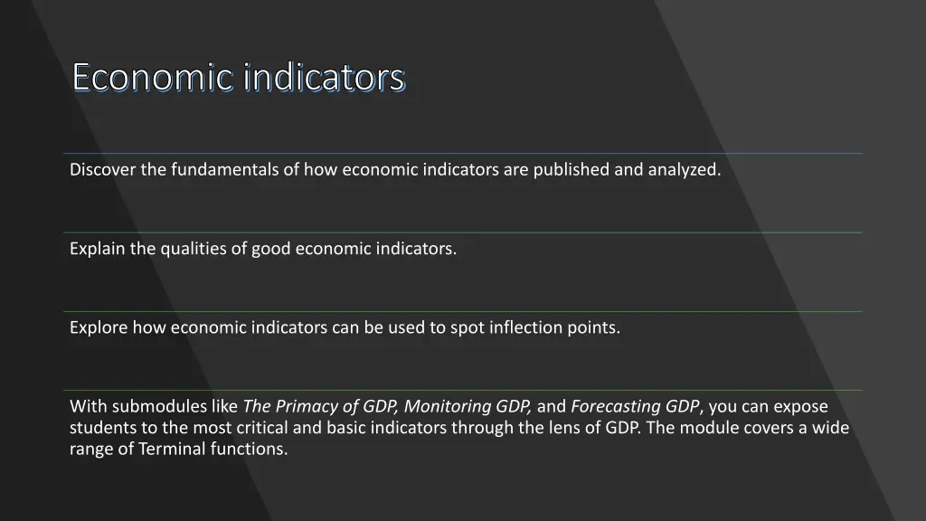 economic indicators economic indicators