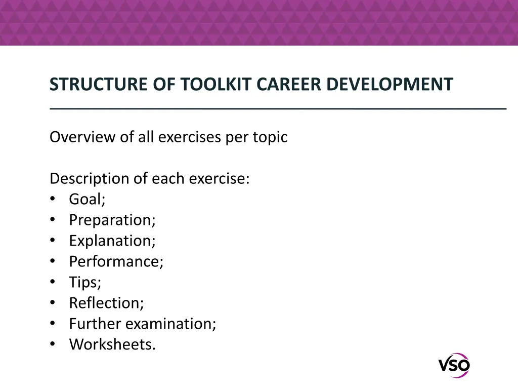 structure of toolkit career development