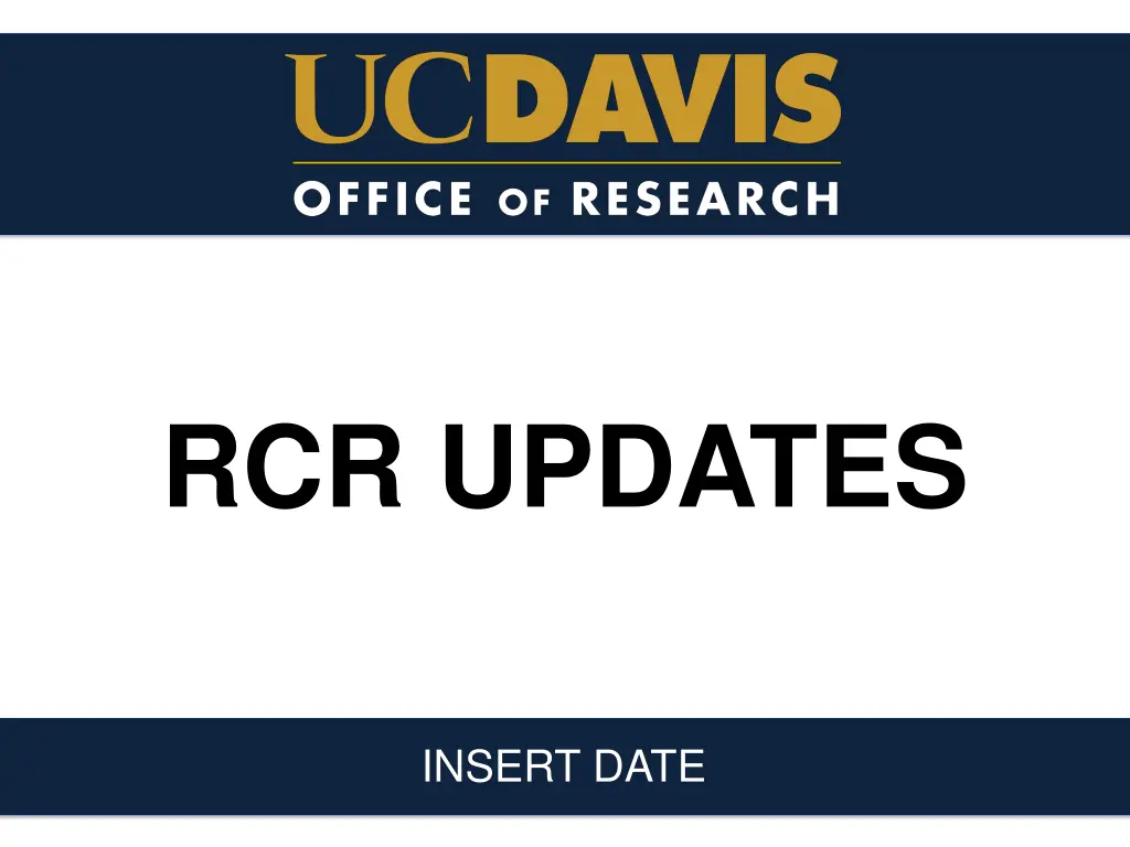 rcr updates