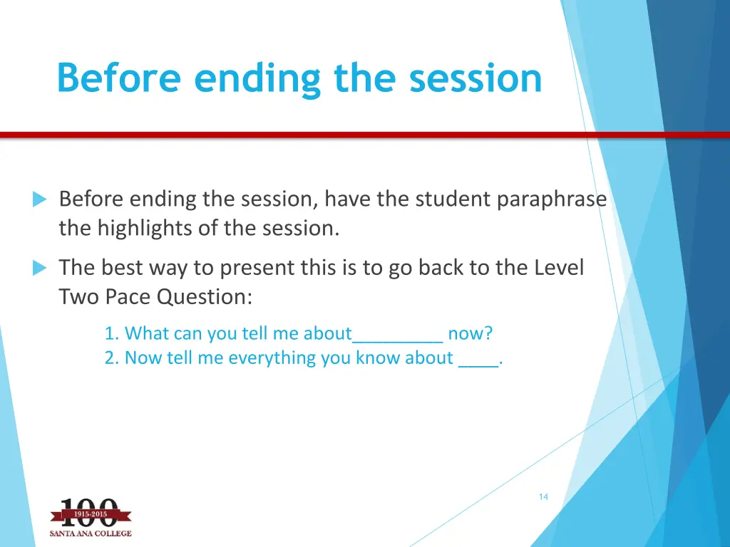 before ending the session