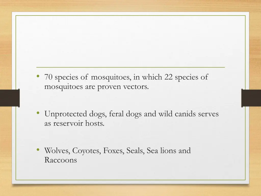 70 species of mosquitoes in which 22 species