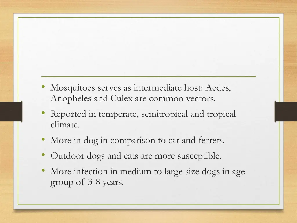 mosquitoes serves as intermediate host aedes