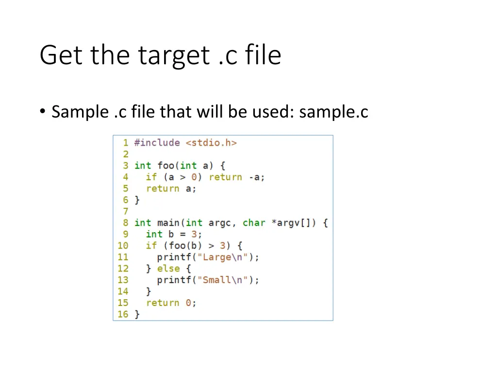 get the target c file