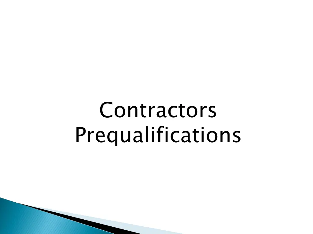 contractors prequalifications