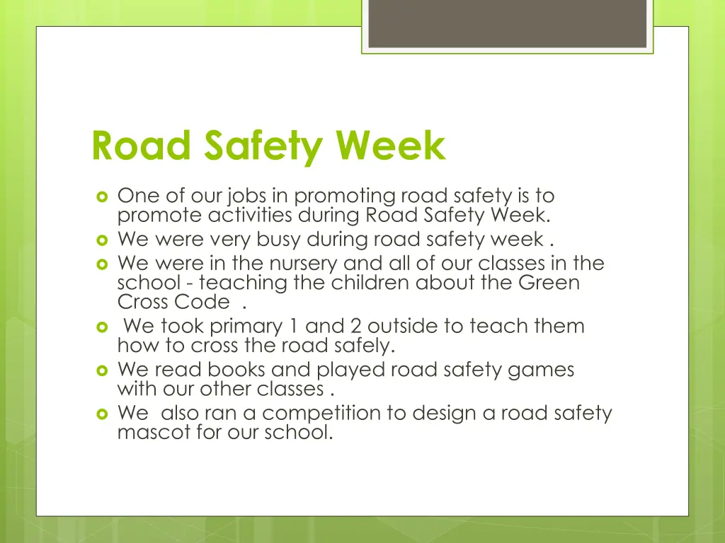 road safety week