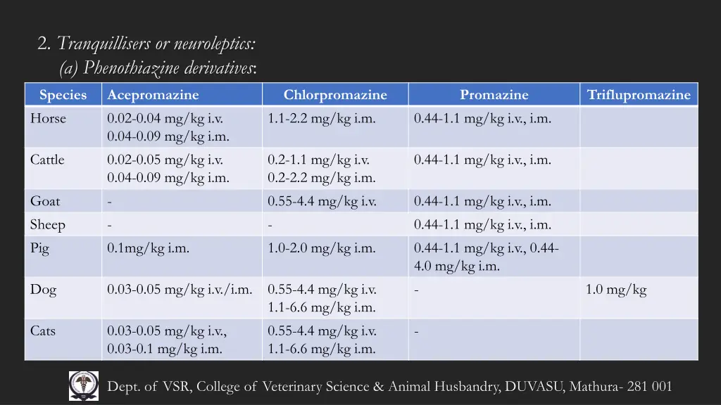 2 tranquillisers or neuroleptics a phenothiazine 2