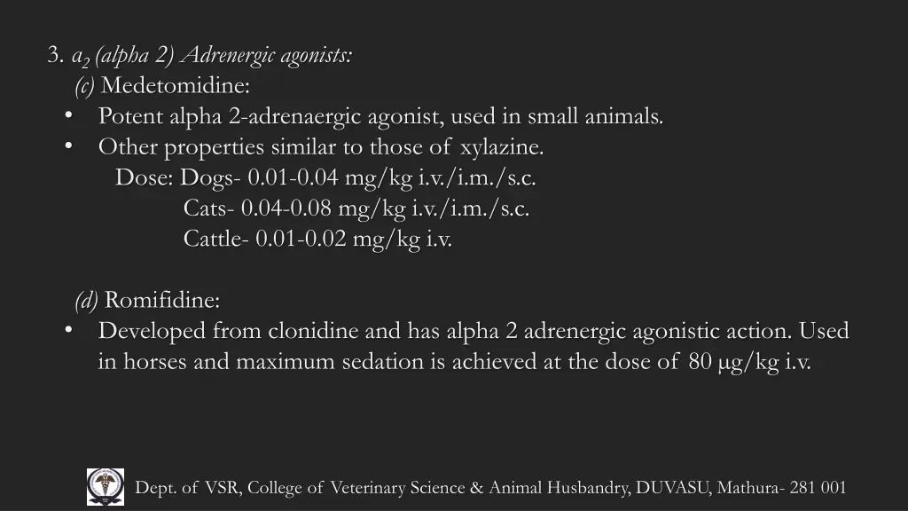 3 2 alpha 2 adrenergic agonists c medetomidine