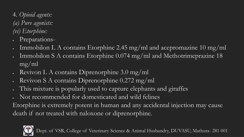 4 opioid agents a pure agonists vi etorphine 1