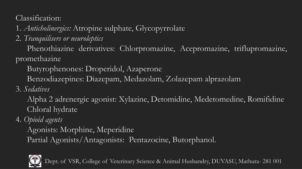 classification 1 anticholinergics atropine
