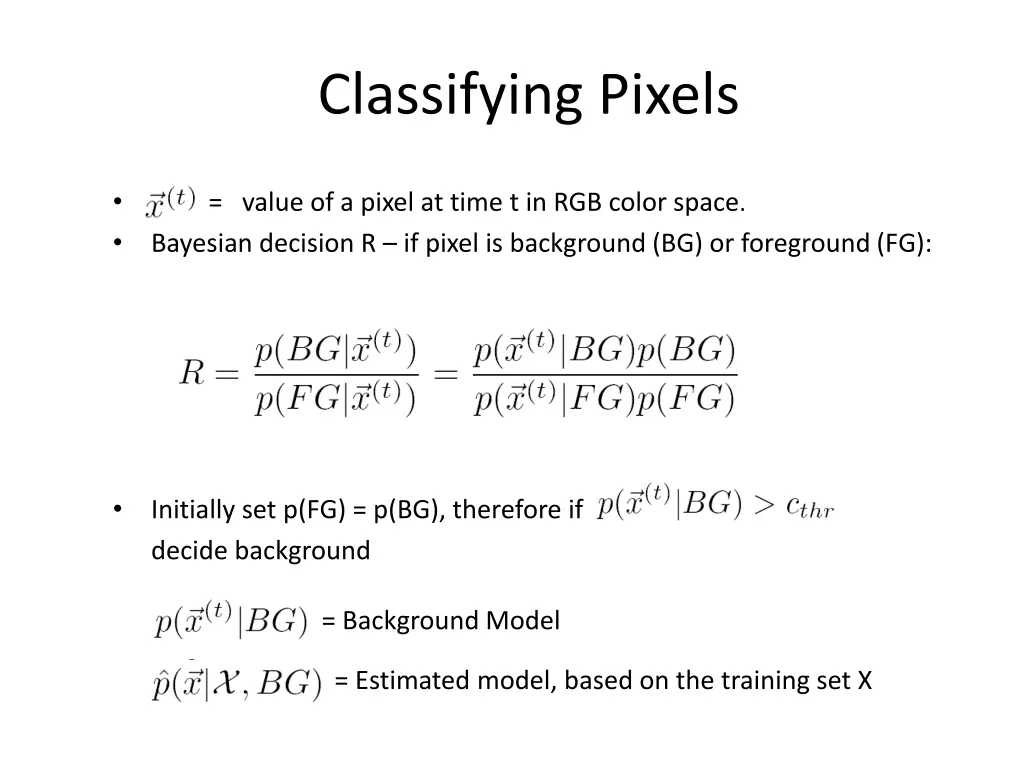 classifying pixels