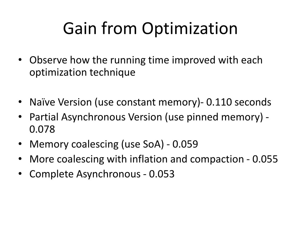 gain from optimization
