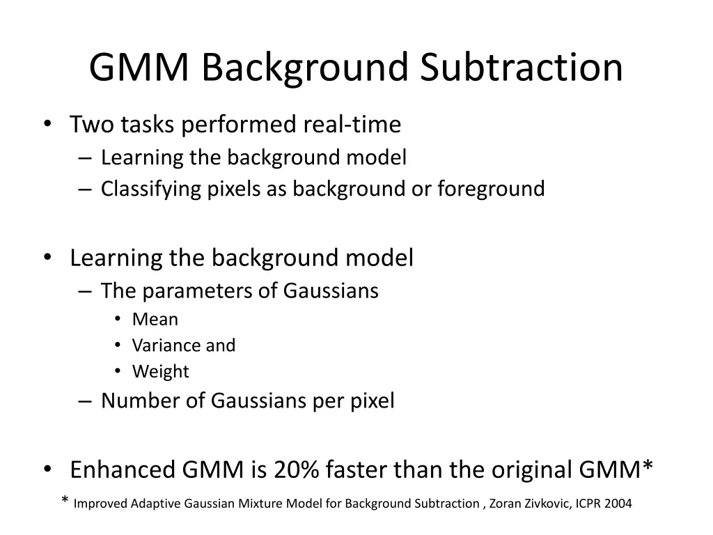 gmm background subtraction