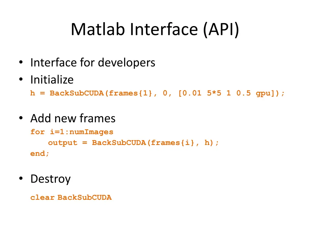 matlab interface api