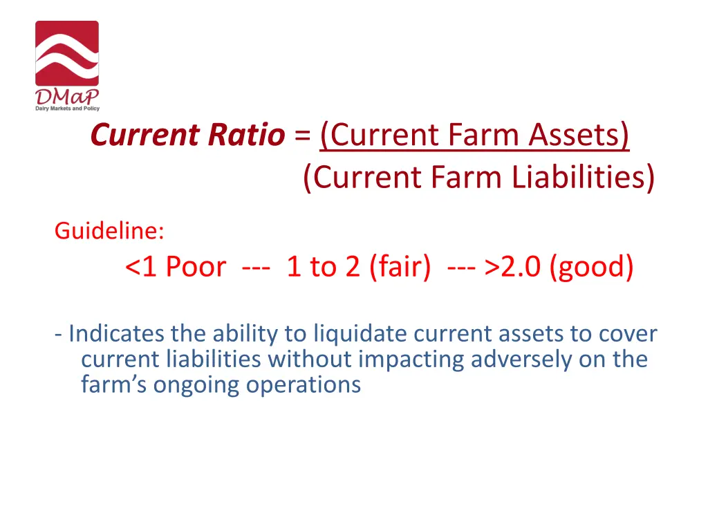 current ratio current farm assets current farm