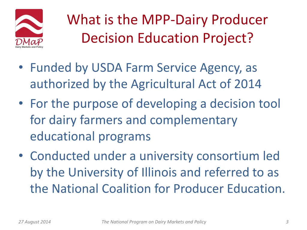 what is the mpp dairy producer decision education