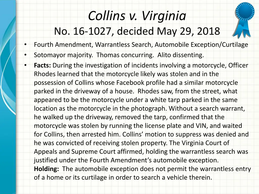 collins v virginia no 16 1027 decided may 29 2018