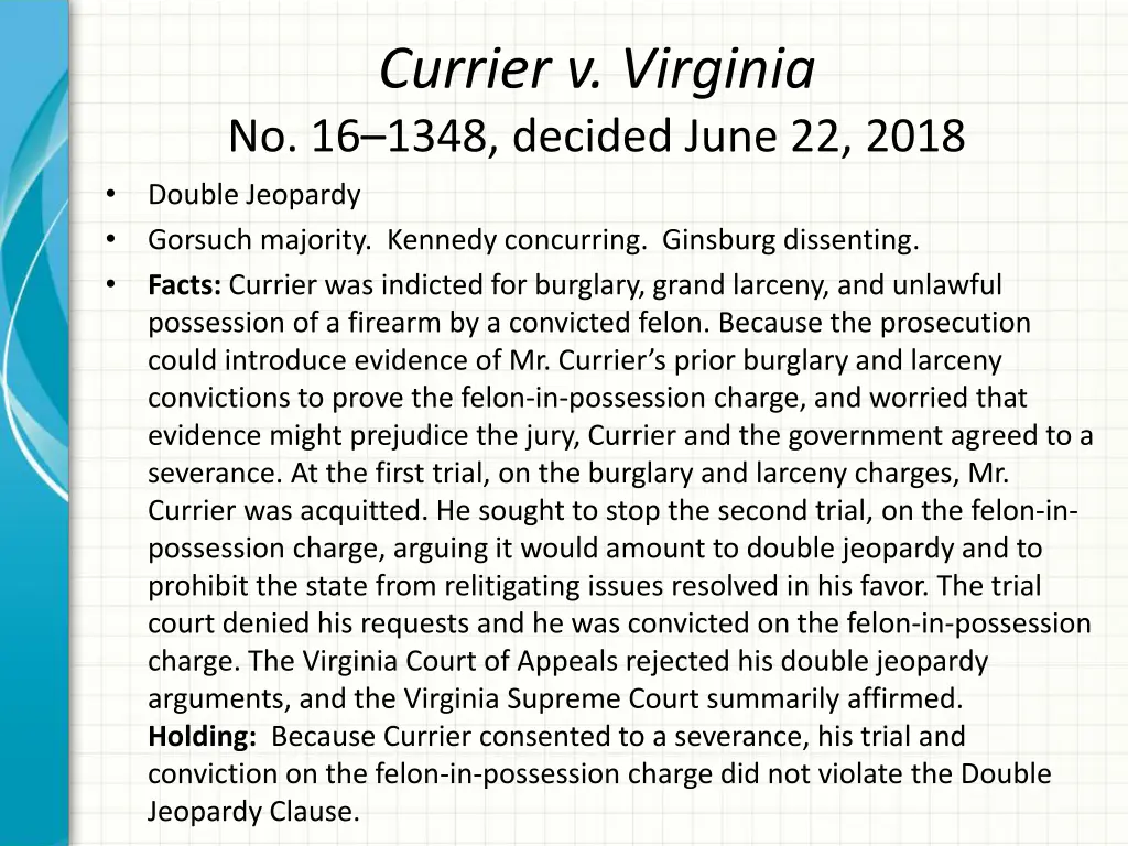 currier v virginia no 16 1348 decided june 22 2018