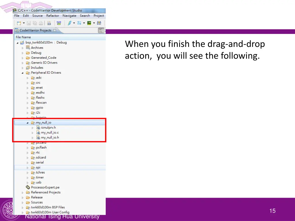 when you finish the drag and drop action you will
