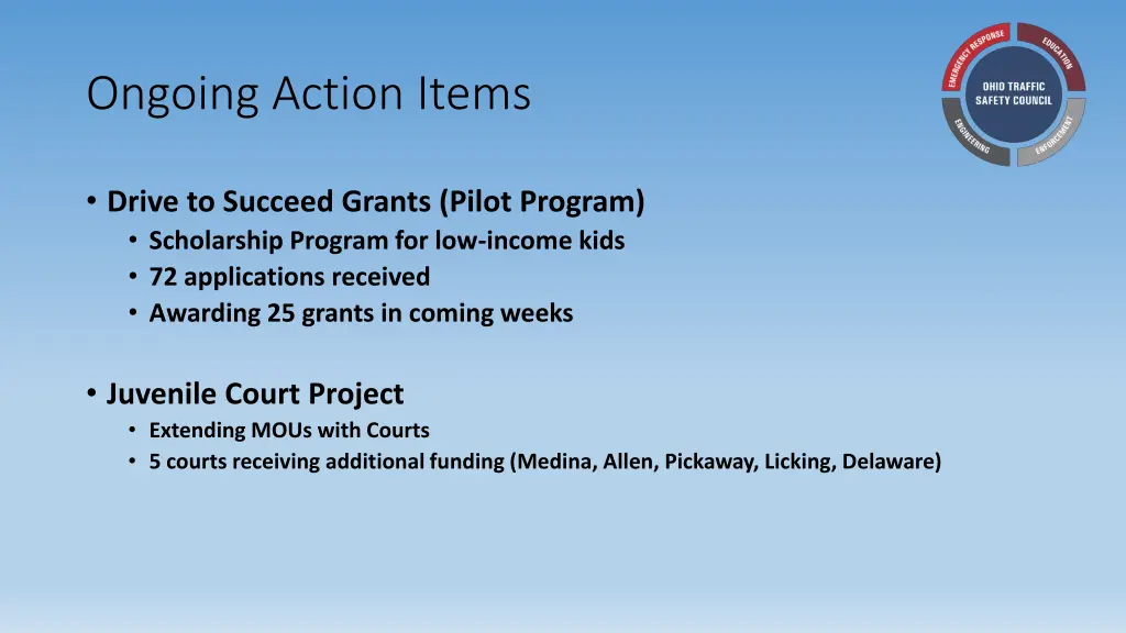 ongoing action items 1