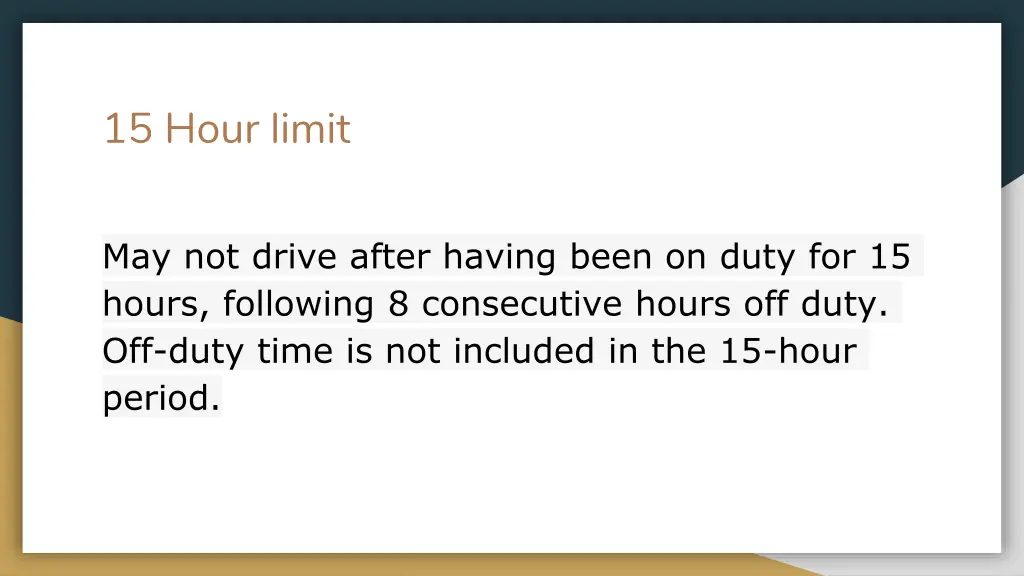 15 hour limit