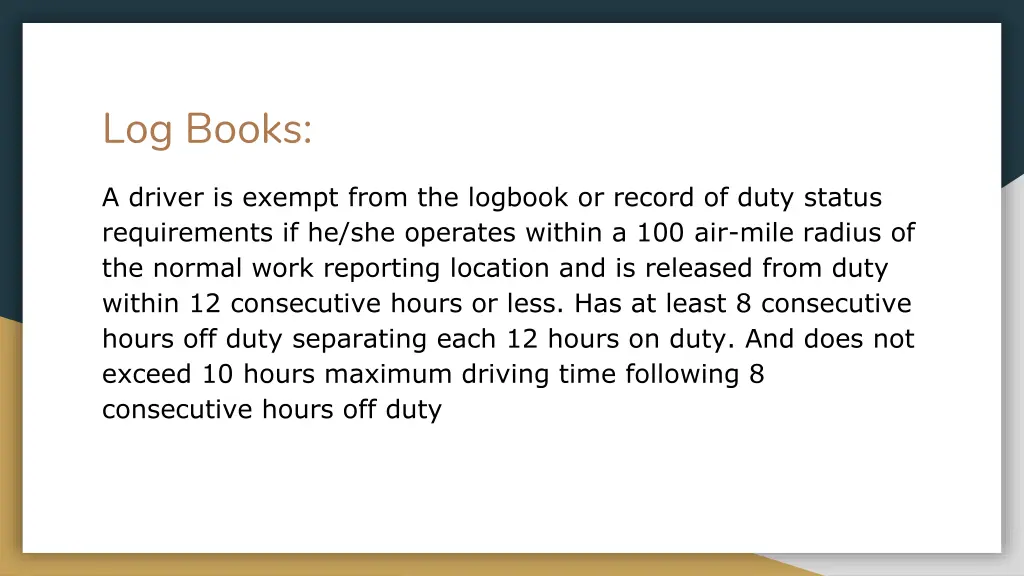 log books