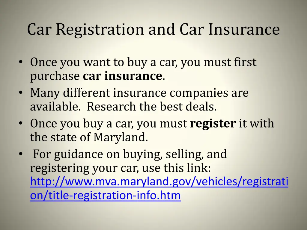 car registration and car insurance