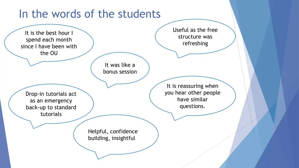 in the words of the students