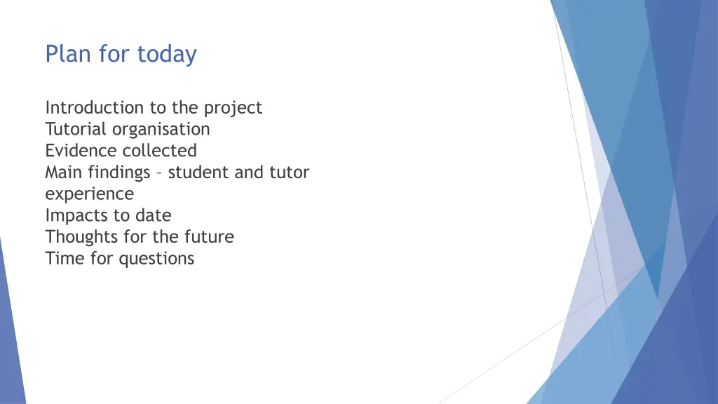 plan for today