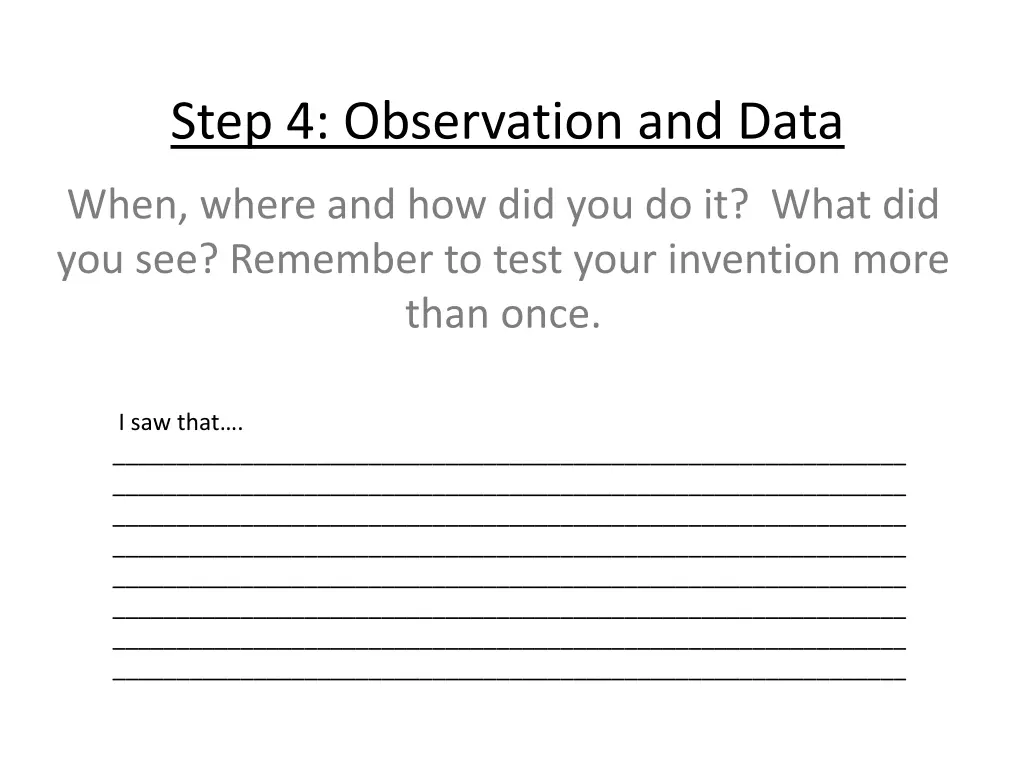 step 4 observation and data