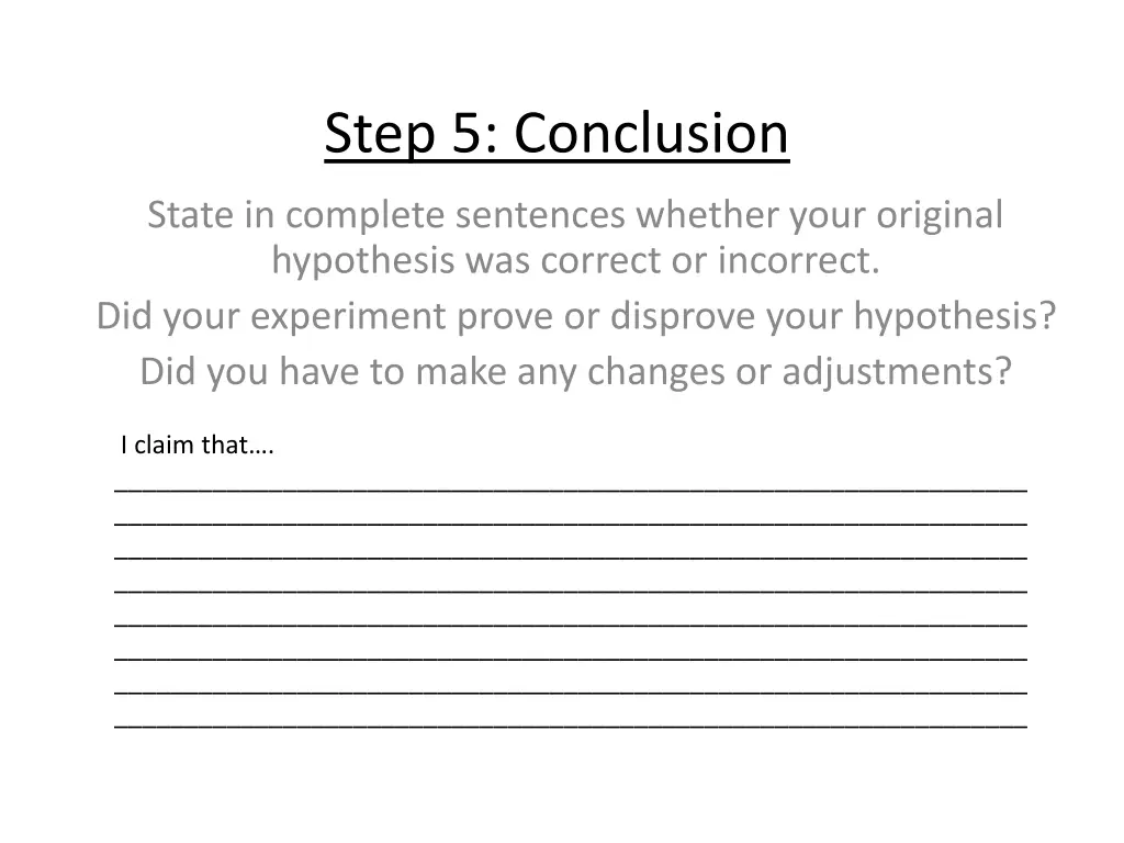step 5 conclusion