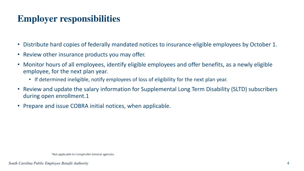 employer responsibilities