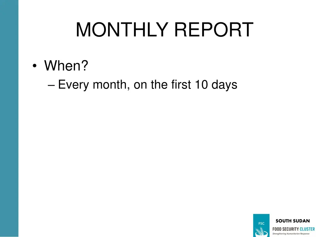 monthly report