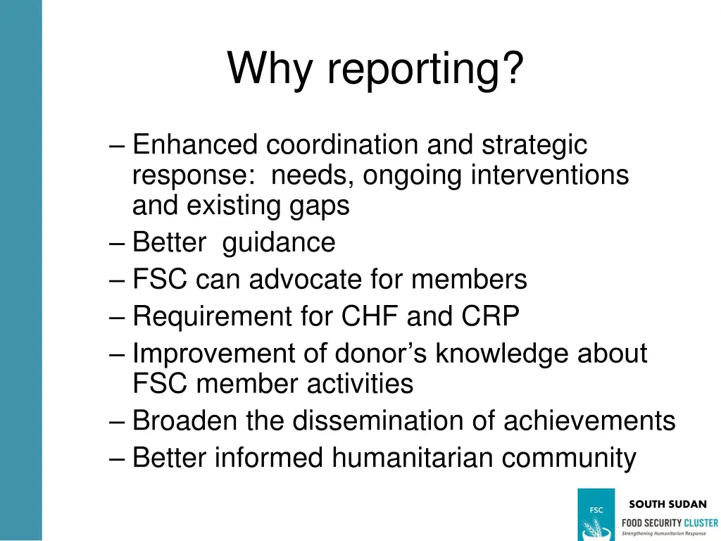 why reporting