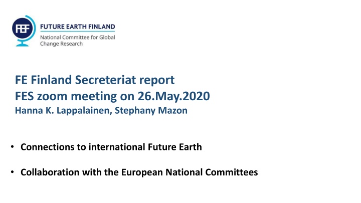fe finland secreteriat report fes zoom meeting