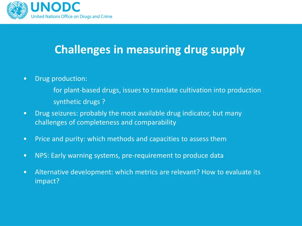 challenges in measuring drug supply