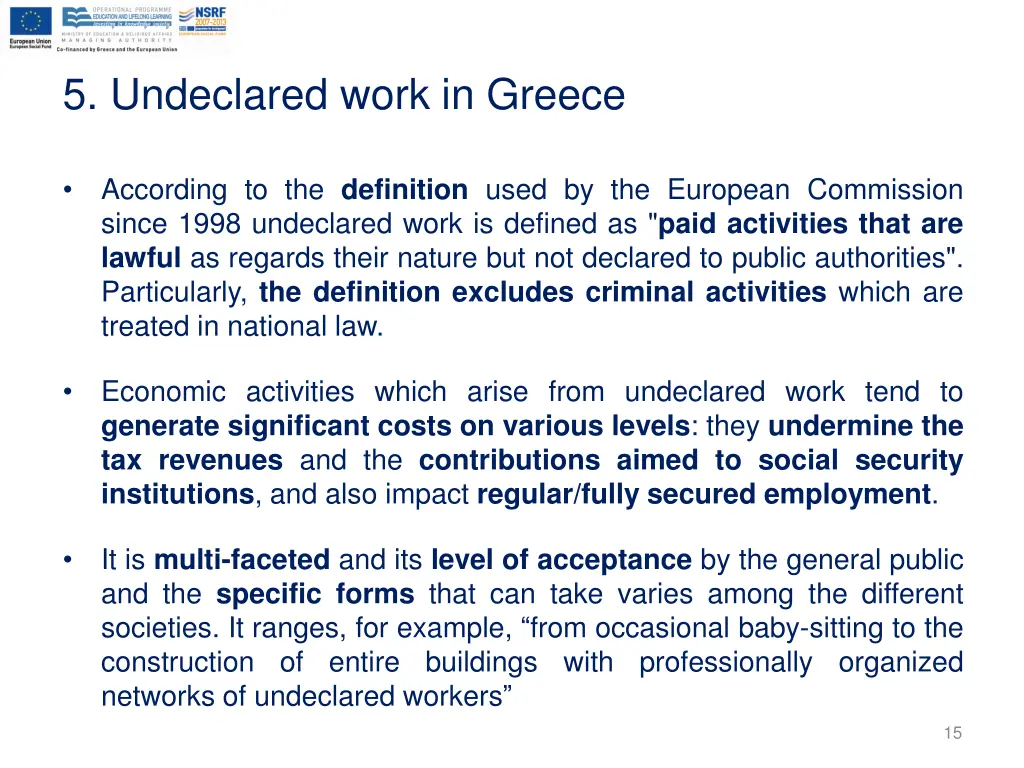 5 undeclared work in greece